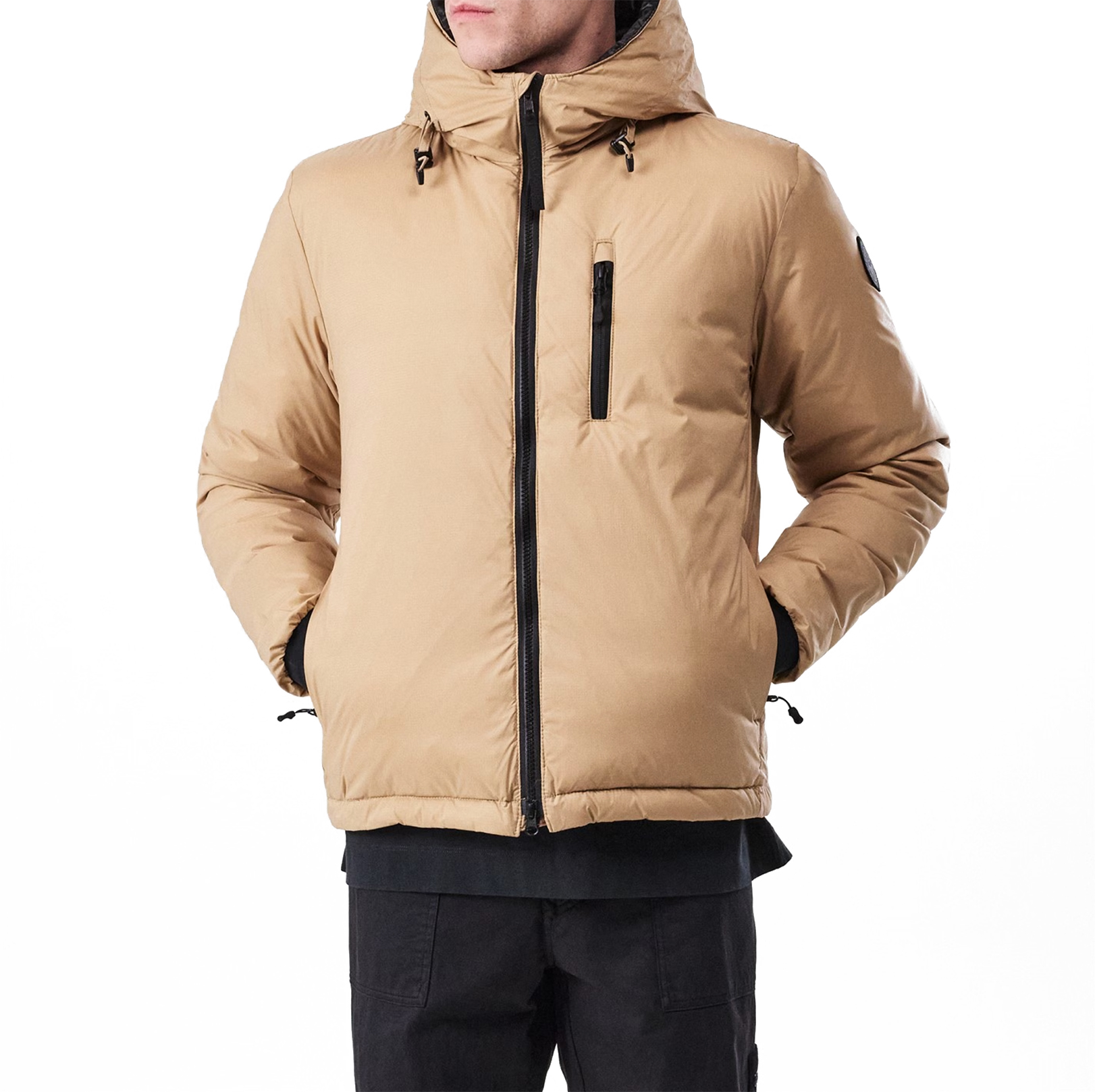 Men's Nylon Lodge Down Jacket - Packable, DWR-Coated Nylon