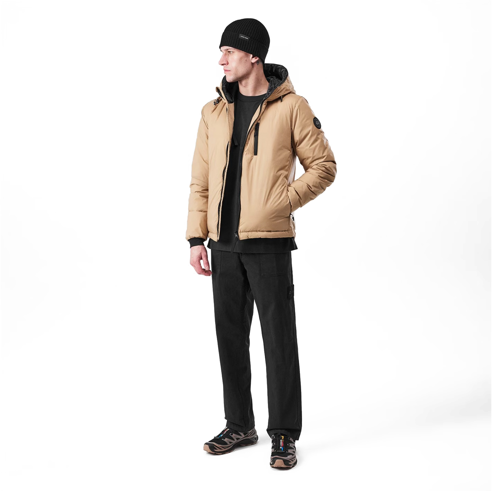 Men's Nylon Lodge Down Jacket - Packable, DWR-Coated Nylon